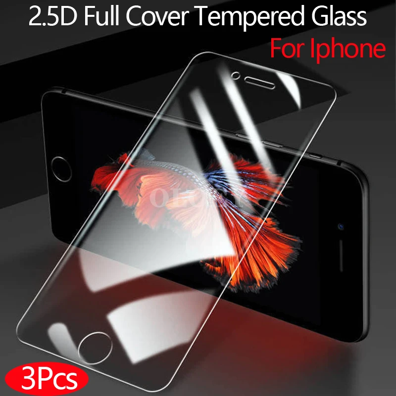 

3Pcs Tempered Glass For Iphpne 8 8plus 7 7plus 6 6plus 6s 6splus 8 7 6 6s Plus Screen Protector Smartphones Accessories Film 9H