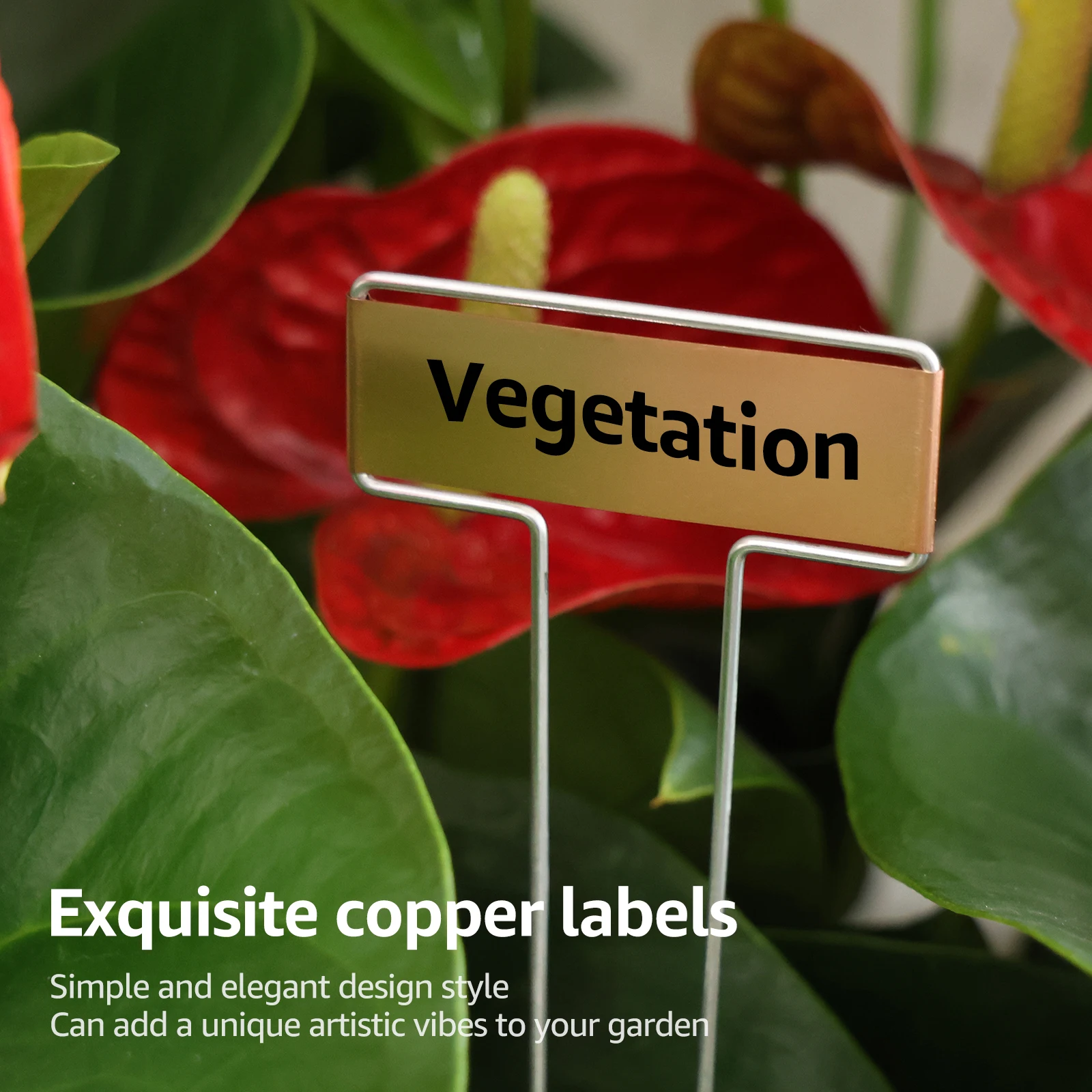 25Pcs Metal Plant Label Stakes T Type Waterproof Nursery Garden Labels 10inch Copper Plant Tags Gardening Flowers Herbs Marker