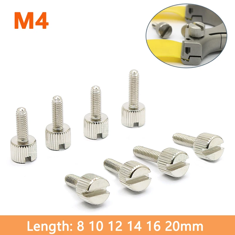 

10pcs M4 Slotted Cap Head Screw Column Round Cheese Head Thumb Screw Bolt for Slingshot Length 8 10 12 14 16 20mm