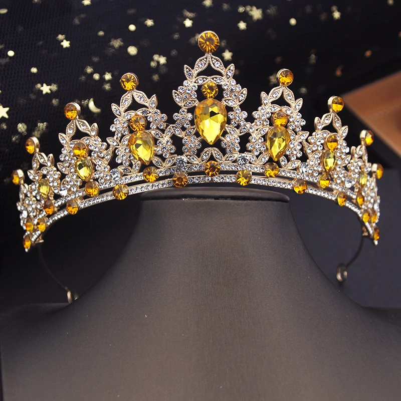 1pc sposa strass corona tiara barocca atmosfera di lusso corona in lega accessori per abi da principessa per feste
