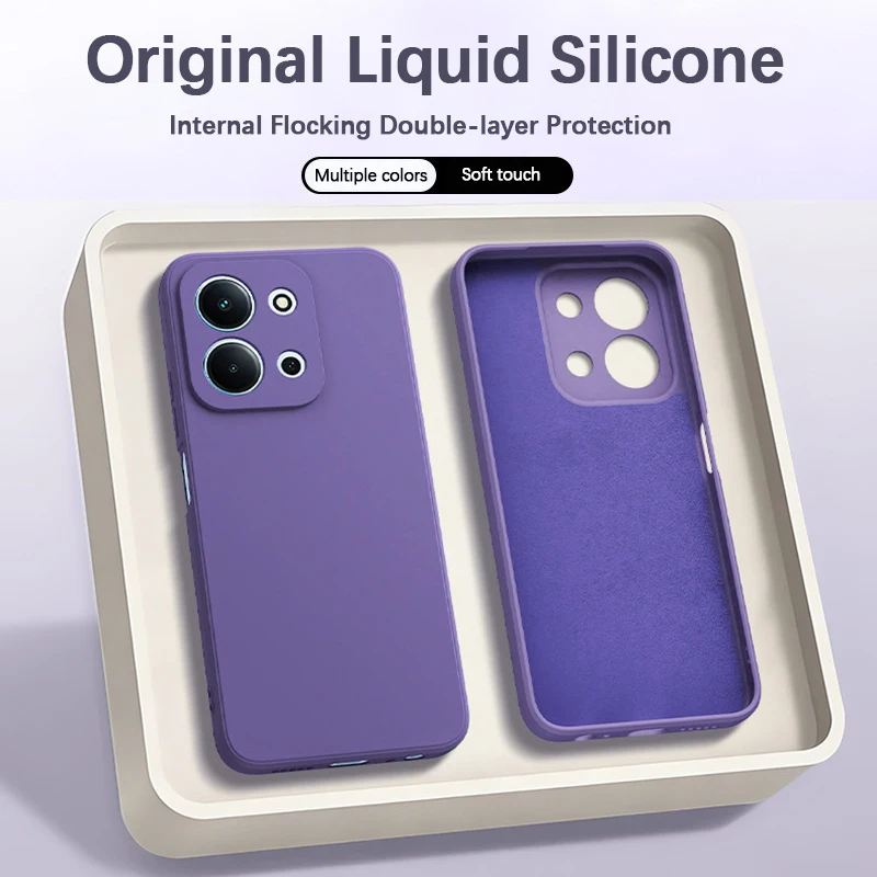 Premium Liquid Silicone Luxury Soft Phone Case - Square High-Quality Back Cover Accessories