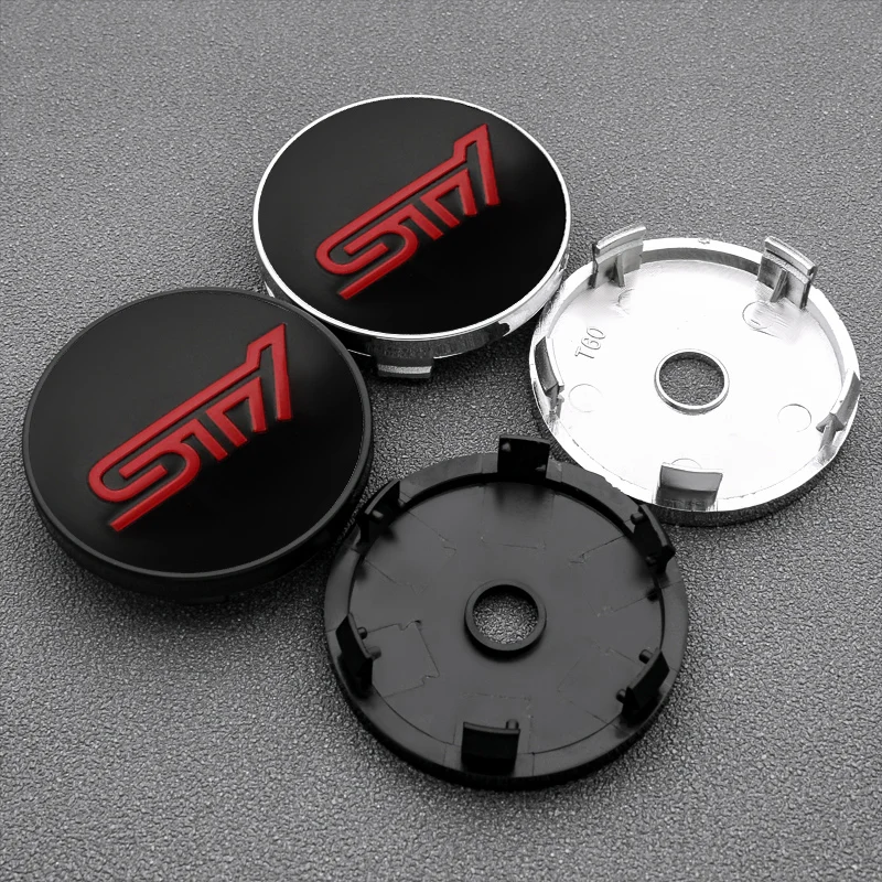 4pcs 56/60mm Sti Logo Car Badge Emblem Wheel Center Hub Caps Sticker Rim Cover For Subaru Xv