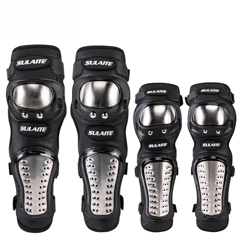 Protezioni per ginocchia e gomiti in acciaio inossidabile per tutte le stagioni, abbigliamento per motociclisti, protezioni per le gambe da corsa, sport all'aria aperta_voghion.com
