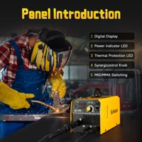 MIG Welder 135E 3-in-1 Flux Core Welder MIG/Lift TIG/Stick Welding Machine 110v with Synergic Control IGBT Inverter 2