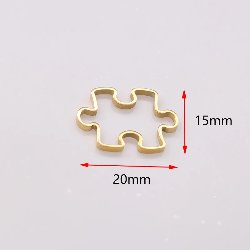 5pcs/Lot 20*27mm Hollow  Jigsaw Puzzle Charms Mirror Polished Stainless Steel DIY Connector For DIY  Jewelry Making