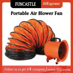 12in Portable Air Blower Fan Kitchen Pipe Duct Fan 5M Duct Bathroom Peltier Extractor Ventilation Toilet Air Clean Electric Fan