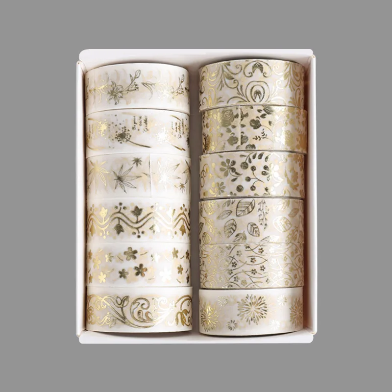 Japanese Style Washi Tape Set - 12pcs Decorative Adhesive for Scrapbooking and Crafts