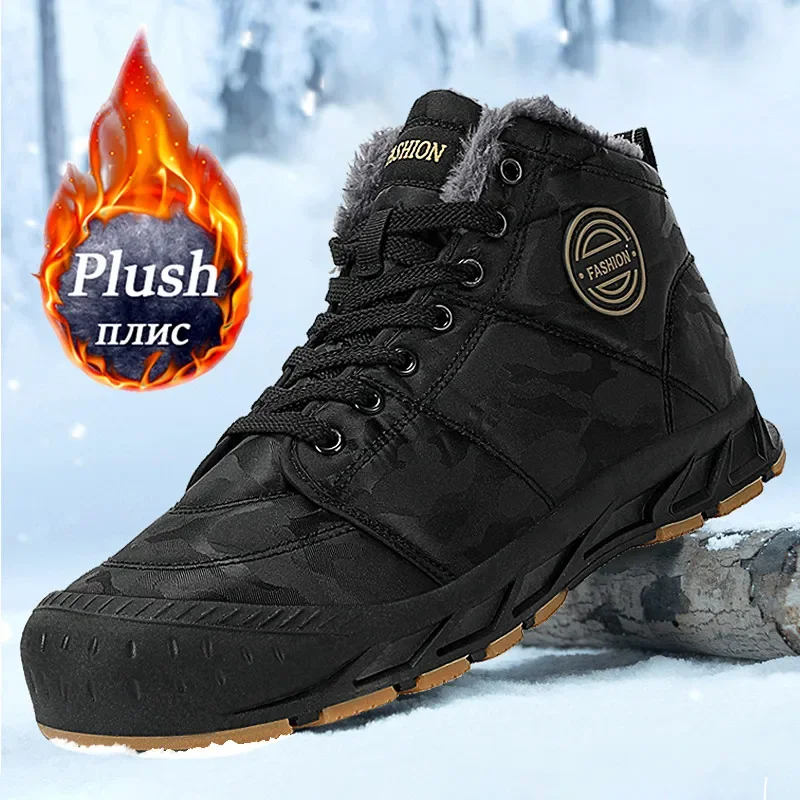 

Winter Men Boots Hight Quality Warm Army Boot Men's Waterproof Snow Boots 2024 Non-slip Leather Ankle Boot Men Shoes