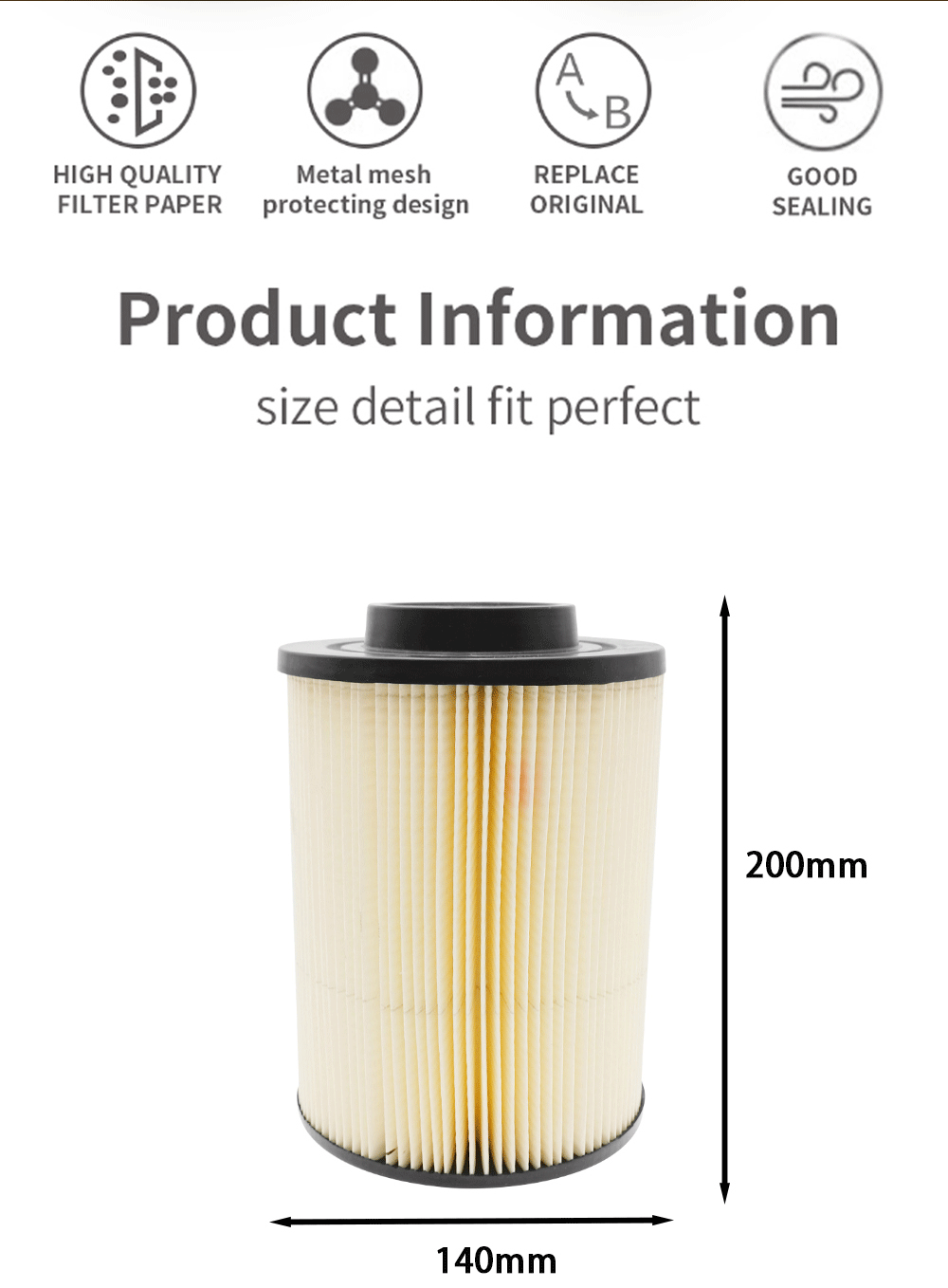 Description Picture 3 of itemAir Filter 1240482 Compatible with Polaris RZR 800 S Ranger 800 900 RZR RZR S RZR 4 4X4 6X6 Crew XP Ranger