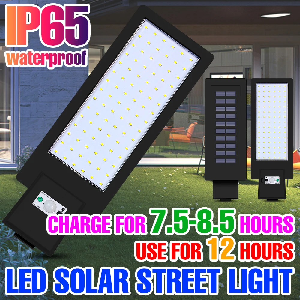 Outdoor Solar Lamp LED Street Light Solar Waterproof Wall Sconce Lamp 3 Modes IP65 Spotlight PIR Motion Sensor Gardens Lighting