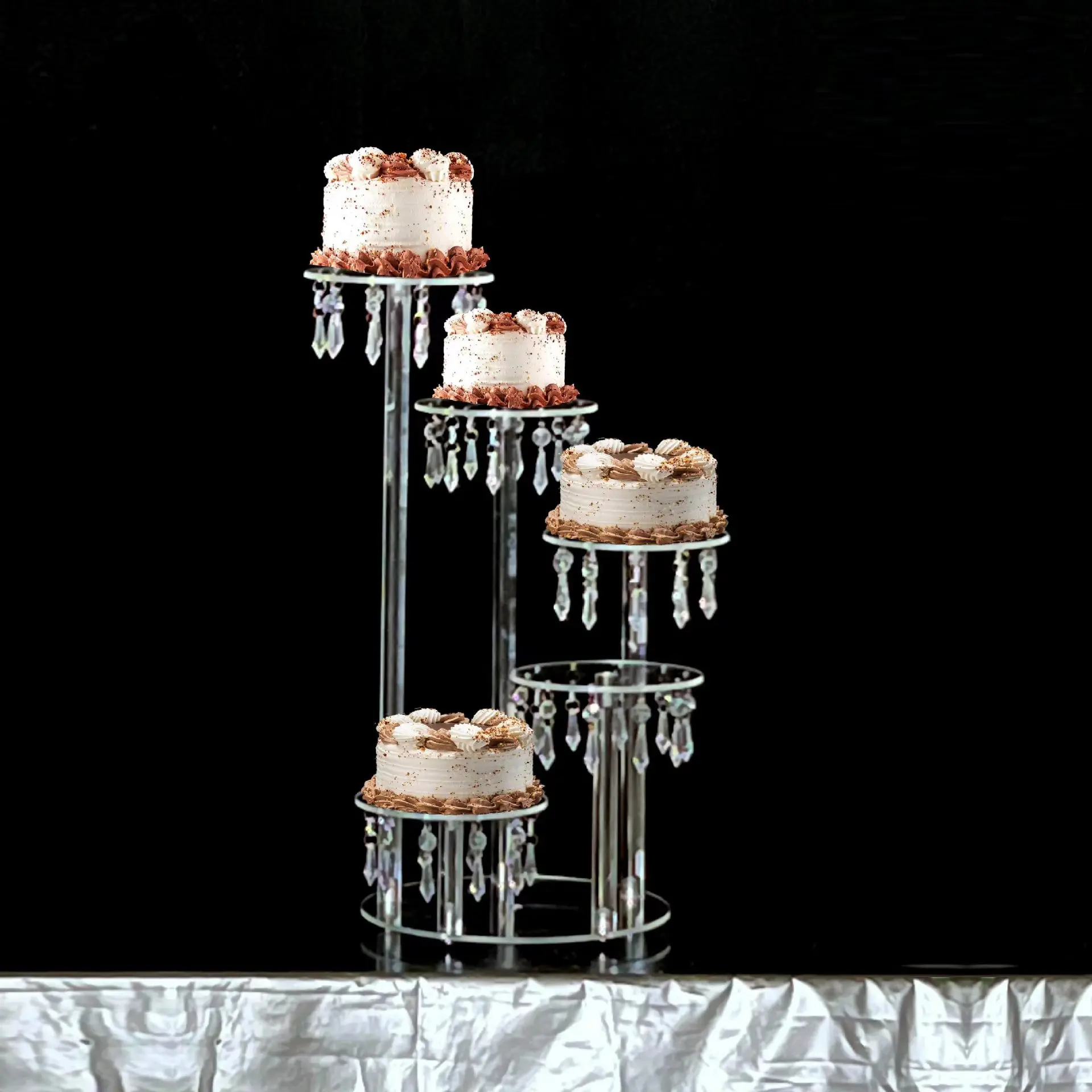 Heart Shaped Stainless Steel Crystal Cake Table (Delivery Only) - L&B  Concepts