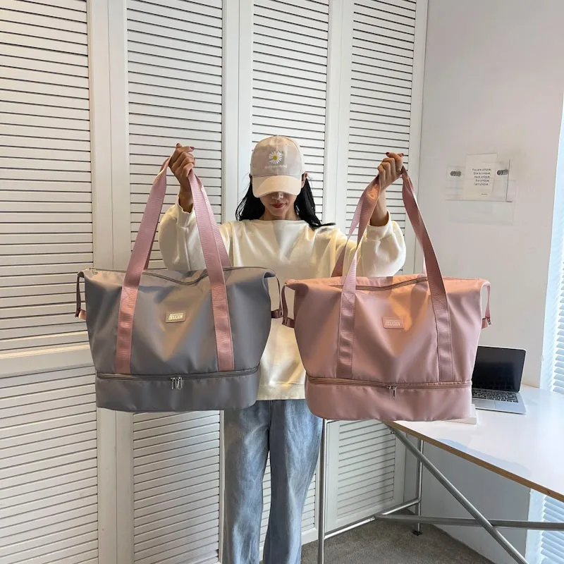 Nylon Lightweight Travel Duffle Bag for Gym School Short Trips Capacity Carry-On Luggage with Suitcase Waterproof Handbag Sports