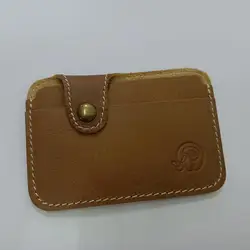 Vintage Men's Slim Leather Wallet - Minimalist Credit Card Holder & Mini Purse (Brown)