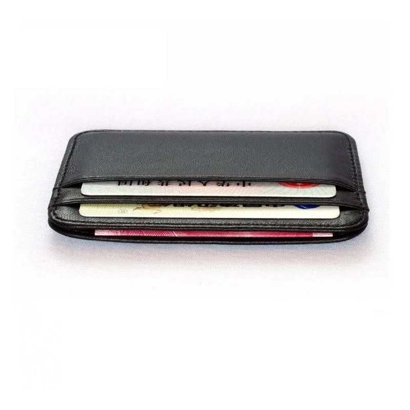 Leather Wallet Credit Card Case Mini ID Card Holder Small Purse For Man