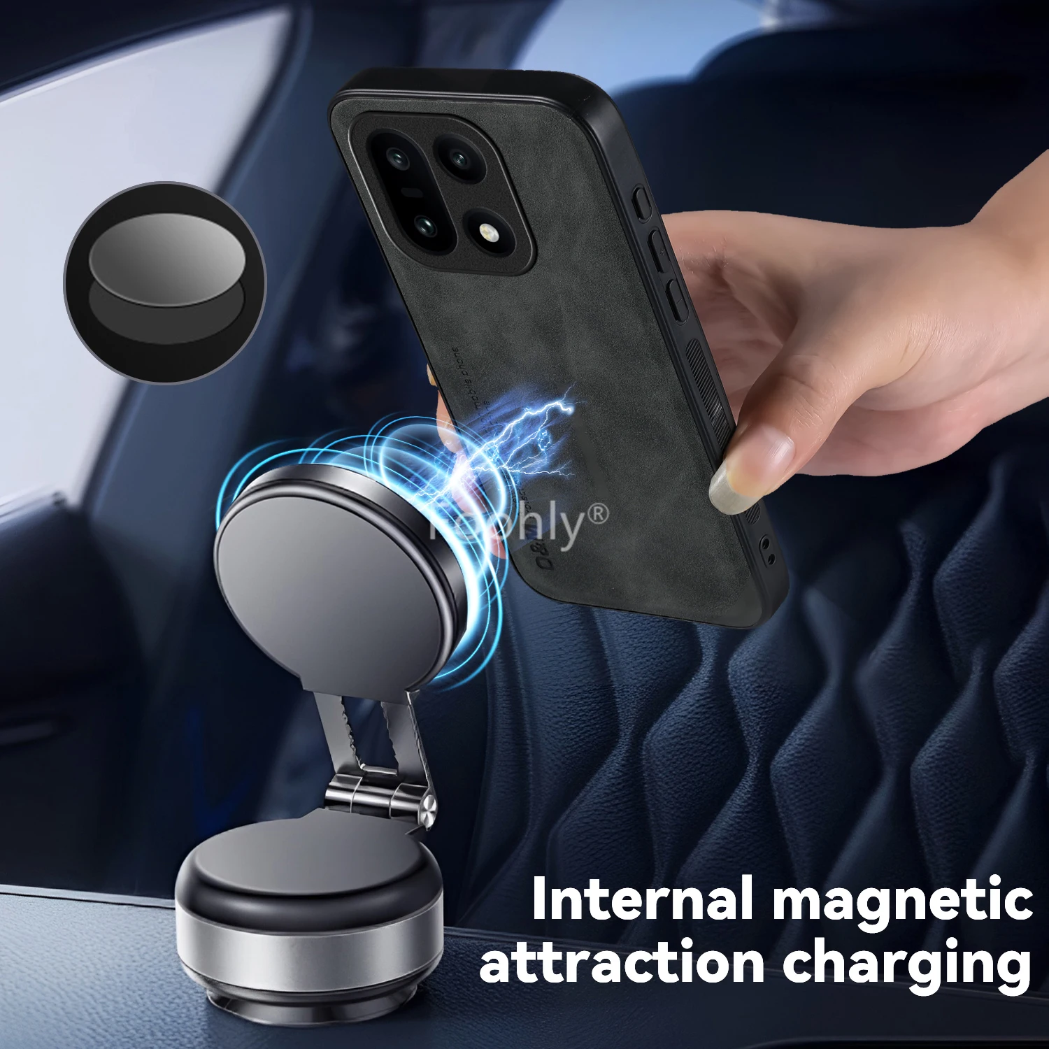 Nubuck Leather Shockproof Magnetic Protective Phone Case