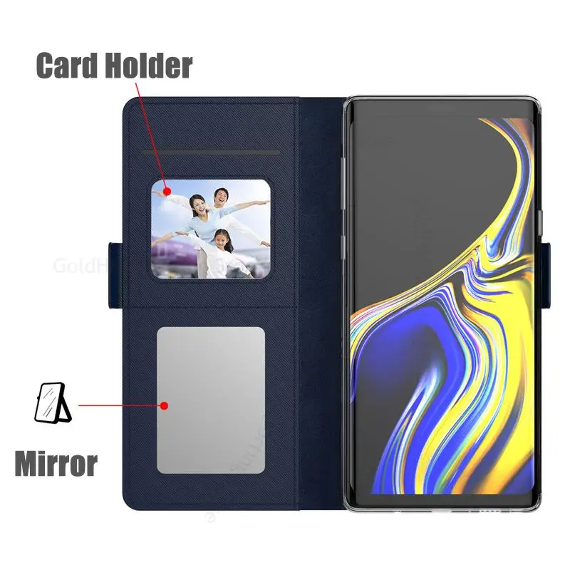 For ZTE nubia Red Magic 8 Pro 5G Leather Flip Kickstand Phone Case For Nubia Red Magic 8 Pro Funda Mirror Card Slot Wallet Cover
