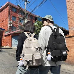 Couple Backpacks 2022 New Fashion School Bag Tooling Solid Color Simple Large Capacity Backpack Travel Bag