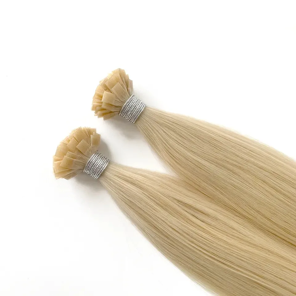 실크 스트레이트 케라틴 퓨전 헤어 익스텐션 플랫 팁 인모, 1.0g/strand 퓨전 사전 결합 헤어, 레미 스트레이트 헤어 613