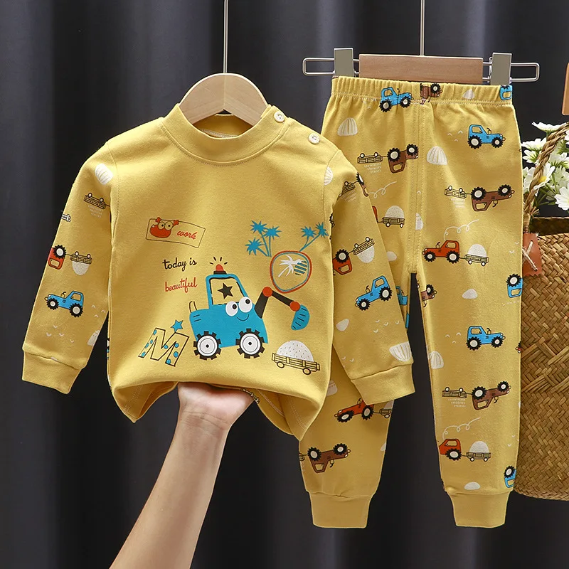 Children Cotton Underwear Two-piece Set Autumn Winter Pajamas Loungewear children clothes children underwear suits