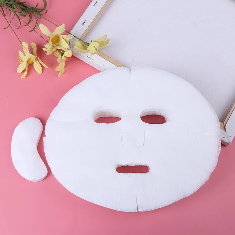 100pcs/lot Disposable Face Mask DIY Soft Non-toxic Pure Facemask Sheet Beauty Tools Breathable Cotton Face Mask Sheet Paper New 100pcs bag stamp theme material paper