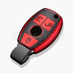 Luxury Leather Car Key Case Cover - Premium TPU Shell (Red cover)