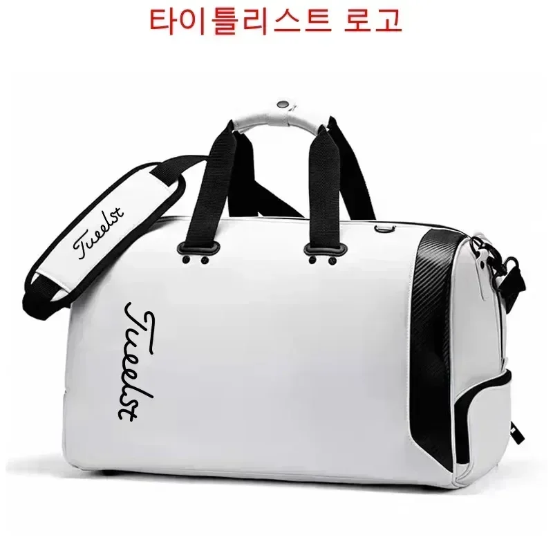 Men's Handbag Embroidered brand Golf bag PU waterproof clothing bag Large capacity separate area sports bag Boston bag