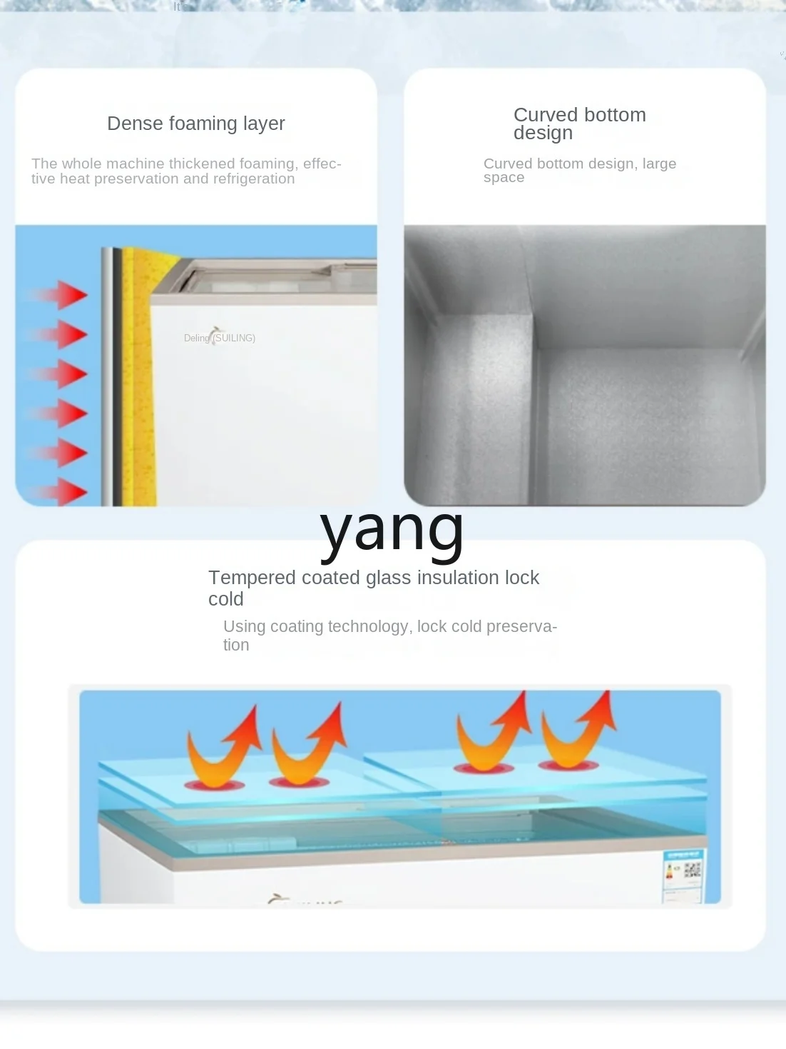 L'm'm Fresh-Keeping Quick-Freezing Low-Temperature Energy-Saving Storage Horizontal Refrigerated Display Big Freezer Commercial