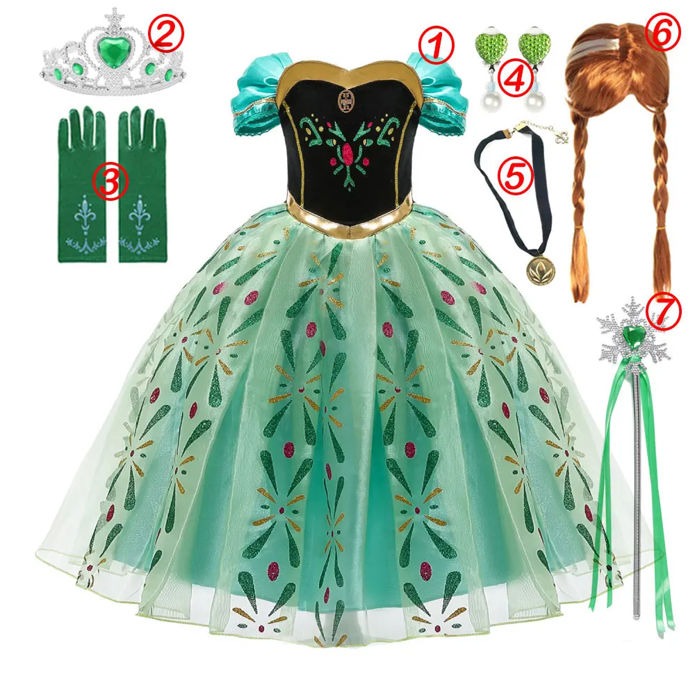 Girls dress Disney Elsa Anna Princess Dress for Girls