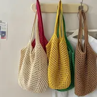 Sac tissé décontracté de grande capacité pour femme - Sac de plage ouvert avec bandoulière réglable, tissu respirant adapté aux vacances, au shopping et à l'usage quotidien, sac de plage 1