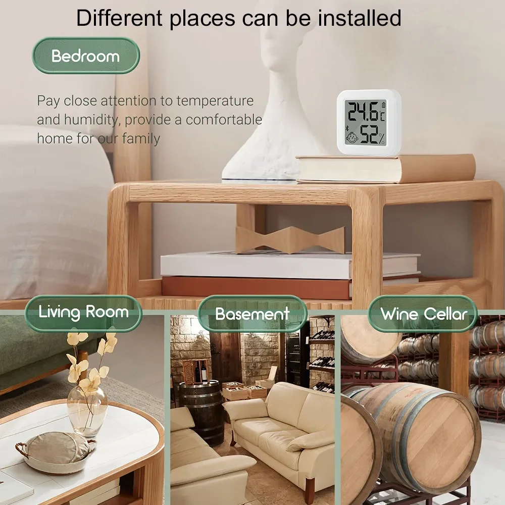 Smart Bluetooth LCD Temperature & Humidity Sensor with App Control