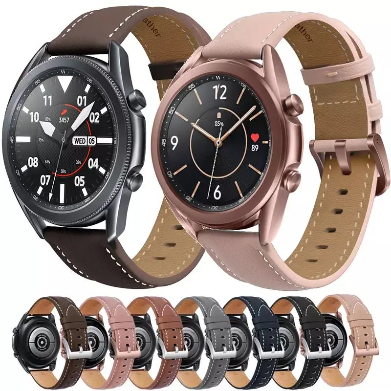 

Leather Strap for Samsung Watch 4 6 Classic/Huawei Watch GT2/Amazfit GTR 4/3 Pro/GTS Braided Wire for Samsung Watch 4 5 6 Band