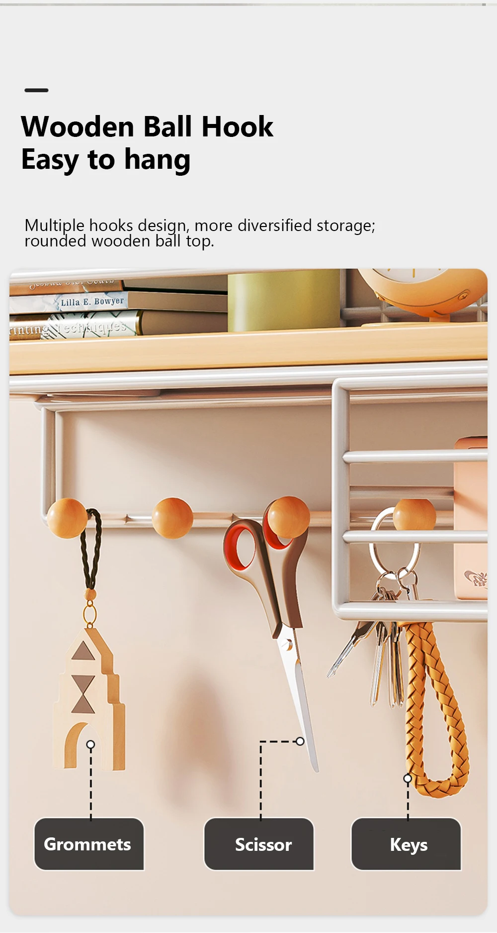 Description Picture 6 of itemWood Wall Shelves Without Drilling Hanging Organizers For Living Room Floating Wall Shelf Bedroom Decoration Storage Rack