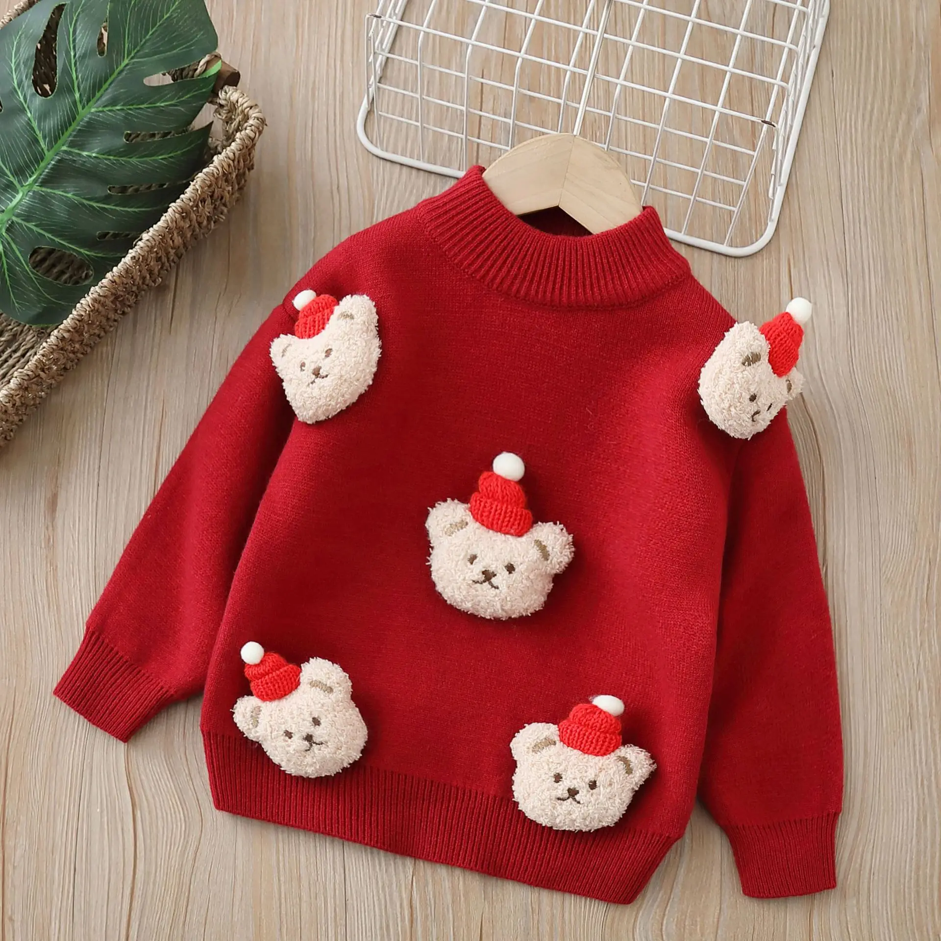 

Girls Thick Sweaters Autumn Winter 2024 Children Knitted Sweatshirts For Baby Woolen Outerwear Clothes Boy Kids Pullover Sweater