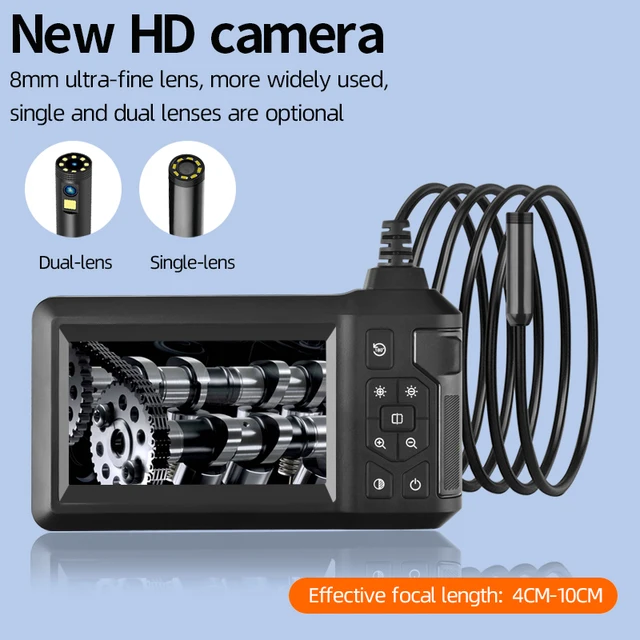 4.3 Inch HD Digital Handheld 8.0MM Dual Lens Endoscope Camera with Light IP67 Waterproof hard Wire for Automotive Drain Wall 6