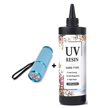 UV Epoxy Resin Glue UV Lamp 20/50/100/200/500/1000g DIY Jewelry Making UV High Transparency Fast Drying High Hardness UV Resin