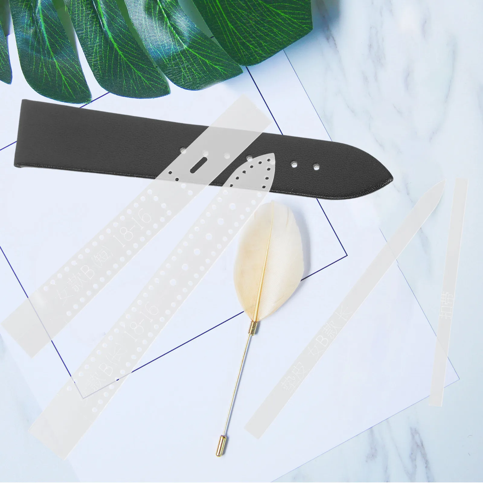 8Pcs 투명 아크릴 시계 밴드 템플릿 공예 스텐실 DIY 시계 스트랩 만들기 도구 남성 여성 시계 밴드 스텐실