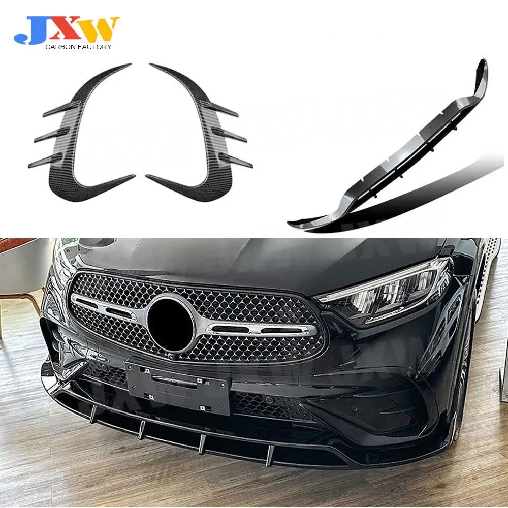 

for Mercedes Benz GLC Class X254 GLC 260 300 Sport 2023+ Car Front Lip Chin Rear Bumper Side Air Vent Trims Splitter Accessories