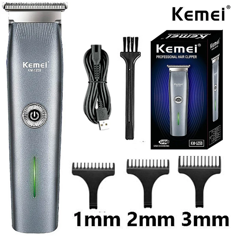 

Kemei 1259 Adjustable Powerful Hair Clipper Barber Electric Hair Trimmer For Men Professional Cordless Hair Cutting Machine