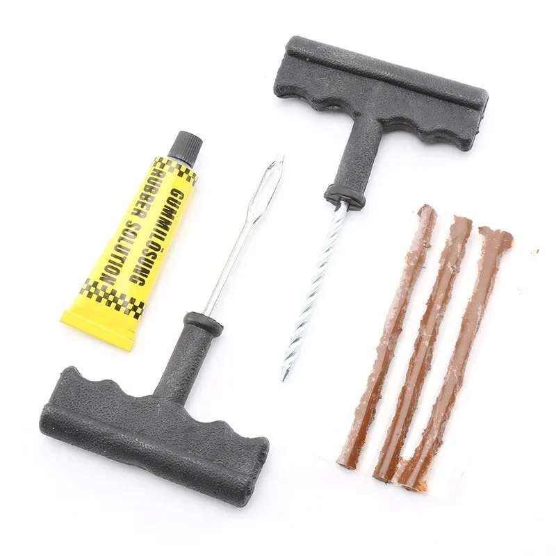 Car Tire Repair Tools Kit Rubber Strips Tubeless Tyre Puncture Studding Plug Set For Truck Motorcycle