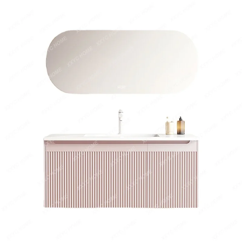 

Stone Plate Seamless Basin Bathroom Cabinet Combination Face and Hand Washing Pool