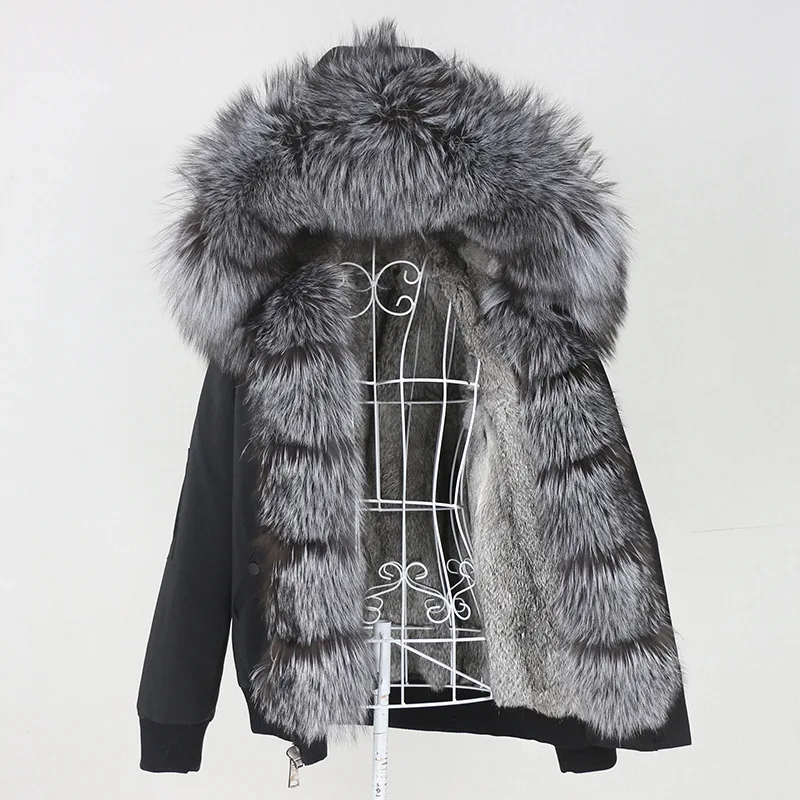 

Hot Sale 2024 New Pai Overcomes Thickened Rabbit Hair Inner Tank, Detachable True Fox Hair Large Collar Jacket, Fur Coat