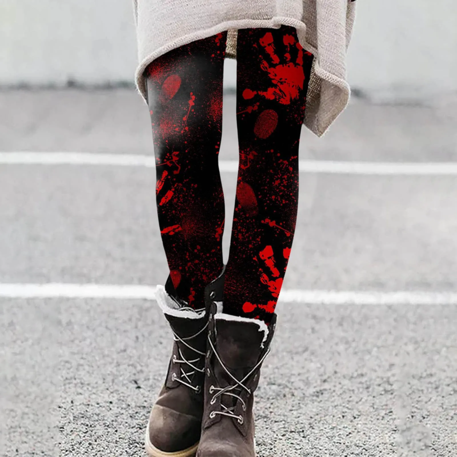 Halloween-Leggings-Womens-Kawaii-Graphic-Cartoon-Sports-Tights-Elastic ...
