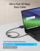 كابل Anker USB4 Gen 2، نقل البيانات بسرعة 20 جيجابت في الثانية، شاشة بدقة 4K عالية الدقة، كابل شحن USB C بقدرة 3 أقدام بقدرة 240 وات، لهاتف iPhone 15