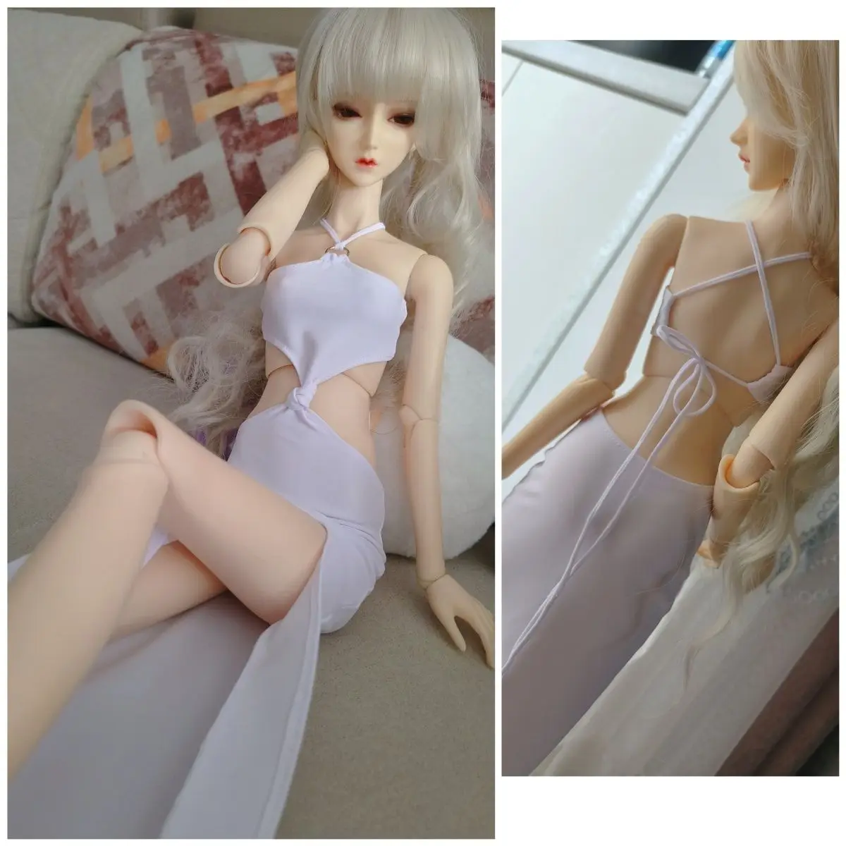 

New 1/3 Doll's Clothes for 60cm Bjd Doll Large Backless Waist Open Slit Skirts Lace Up Skirts Girl Toys Doll Accessories,no Doll