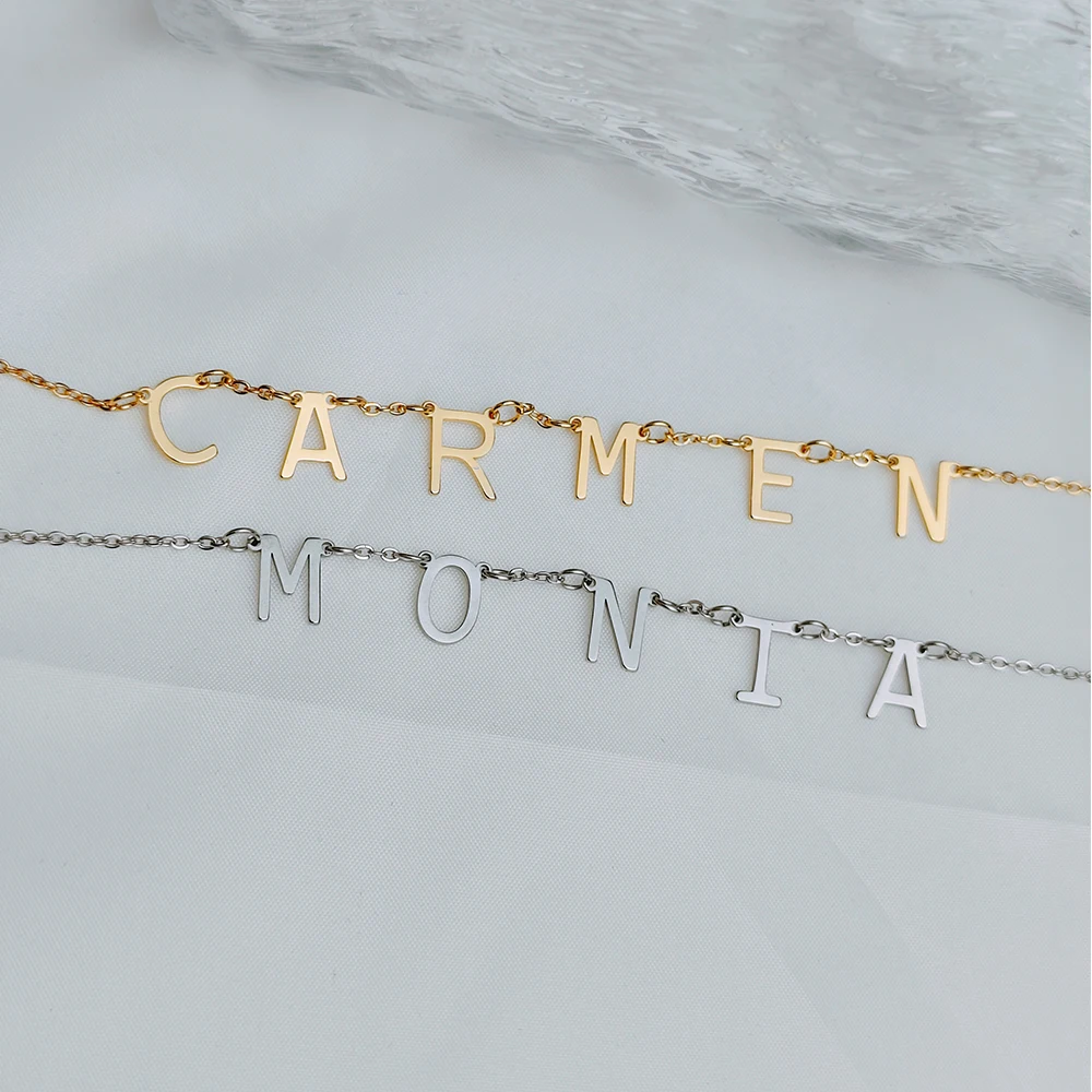 INBLUE Collana con Barra Personalizzata, Pendente Rettangolare in Acciaio Inossidabile con Incisione Personalizzata Placcato Oro 18 Carati, Regalo di Fascino per Damigelle d'Onore (Stile 1 & Argento