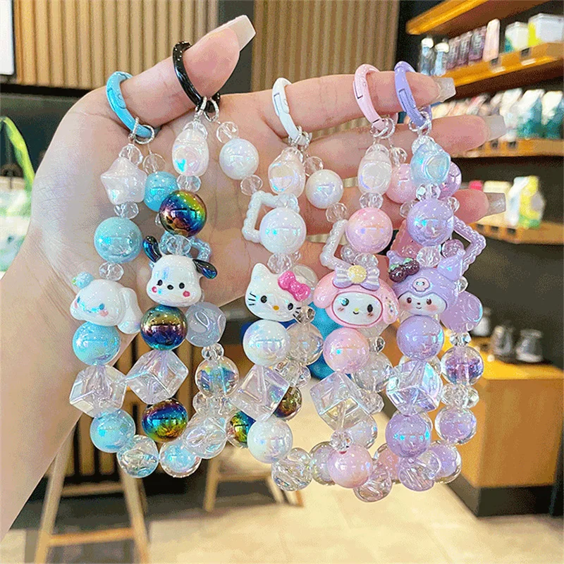 

2024 Sanrio Cinnamoroll брелок для ключей Kuromi Hello Kitty брелок для ключей для телефона подвеска для рюкзака сумки аксессуары моя мелодия брелки