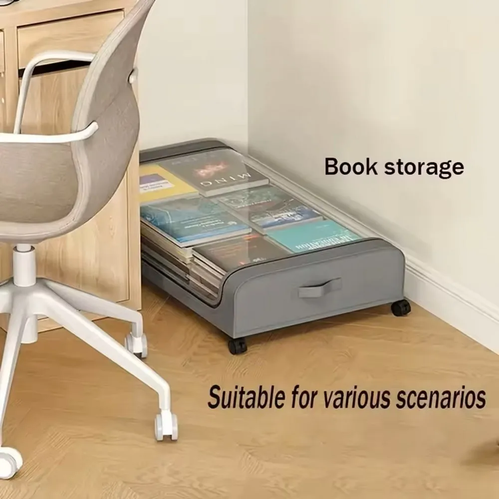 Large Capacity Underbed Storage Box Bed Bottom Shelf with Wheels Quilts Clothing Shoes Storage Multifunctional Storage Box 4