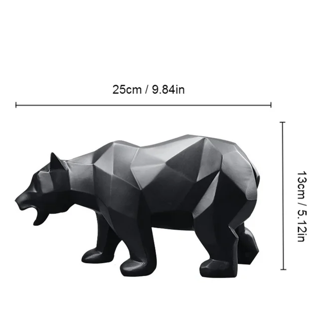 Statue d'ours en résine pour la décoration de la maison, sculpture géométrique, ornement d'animal, accessoires nordiques, artisanat moderne 6