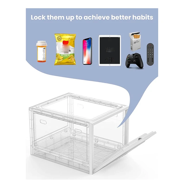 【Shopper’S-Favorite!】Timed Lock Box For Medication Safe Clear Lockable Storage Box For Home Safety,For Kitchen 4