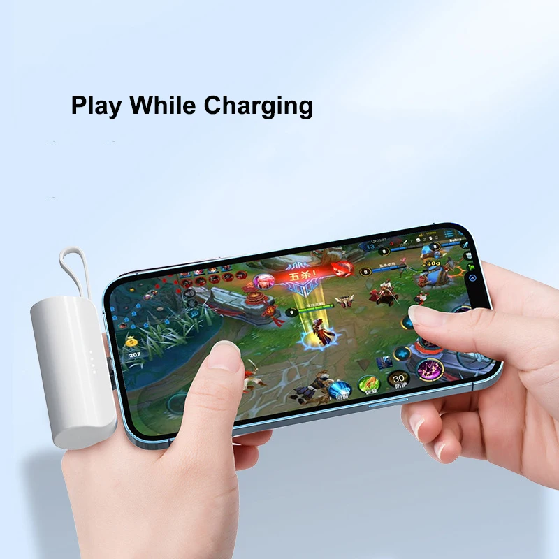 Mini Capsule Power Bank 5000 MAh With Cable Plug For IPhone Type C Powerbank External Battery Charger For Samsung Huawei Xiaomi_voghion.com